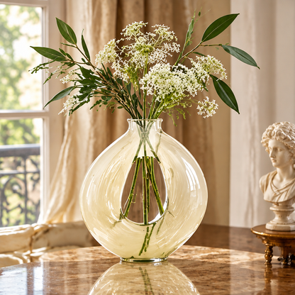KINTURU Blown Glass Globe Vase Circular Open Form