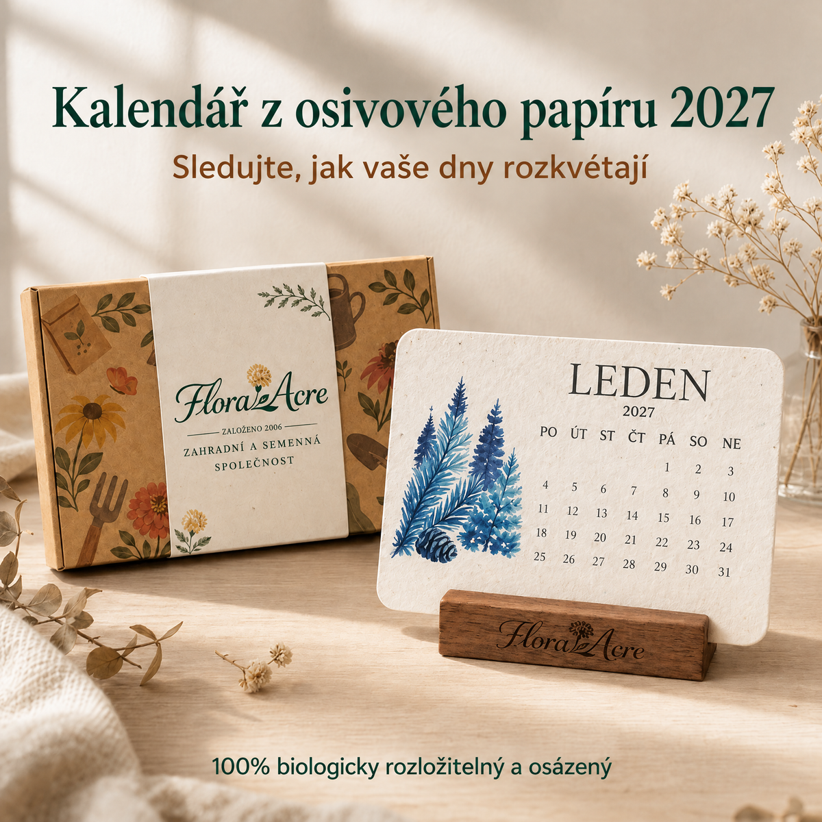 🌱 Kalendář se semínky k zasazení na rok 2027 🍈 – Rok plný krásy, na každé stránce nový život! 🌸🎁