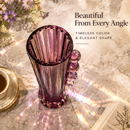 KINTURU Amethyst Ribbed Glass Vase Crystal Ornament
