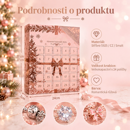 🎄 Vánoční adventní kalendář se šperky pro ženy 2026 👑– 24 dní plných překvapení: přívěsky, náramek a náhrdelník v dárkové sadě 💎
