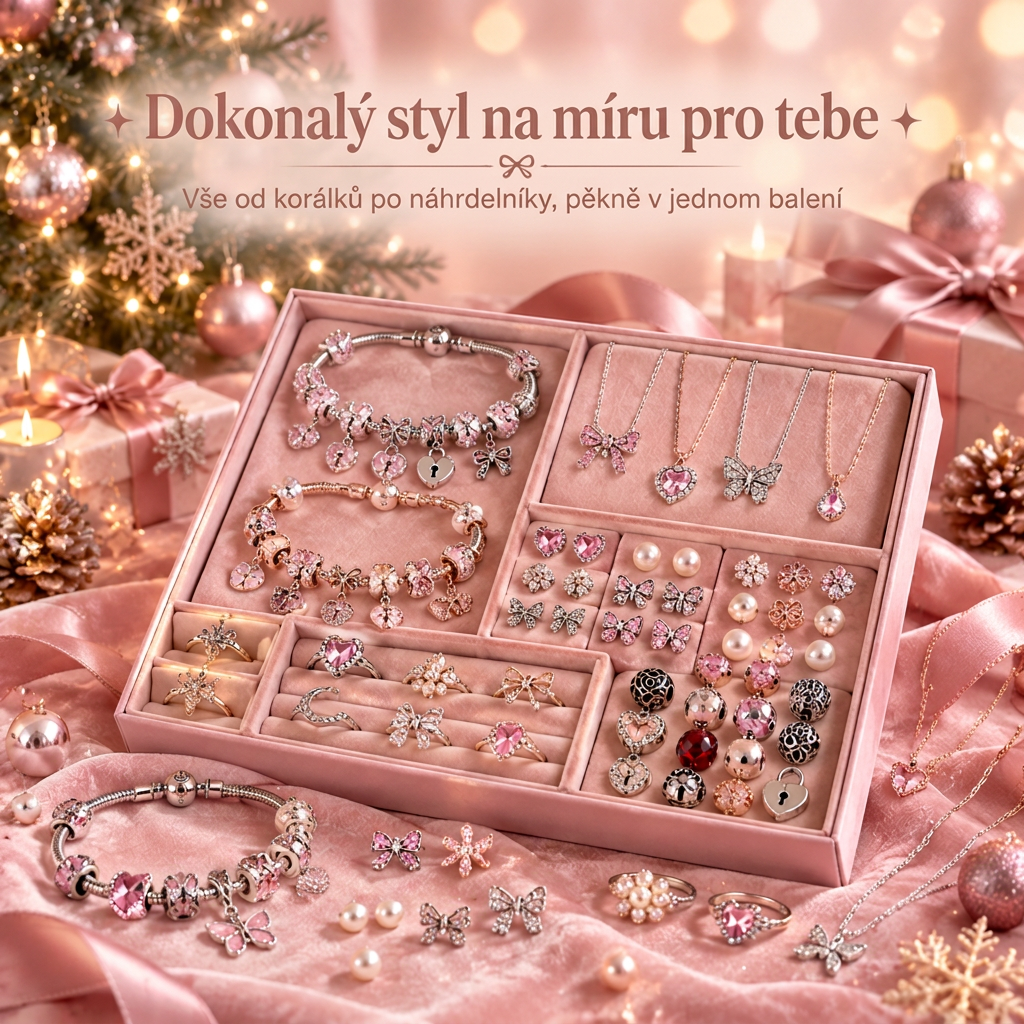 🎄 Vánoční adventní kalendář se šperky pro ženy 2026 👑– 24 dní plných překvapení: přívěsky, náramek a náhrdelník v dárkové sadě 💎