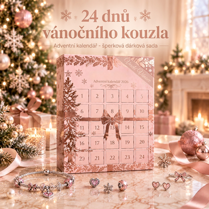 🎄 Vánoční adventní kalendář se šperky pro ženy 2026 👑– 24 dní plných překvapení: přívěsky, náramek a náhrdelník v dárkové sadě 💎