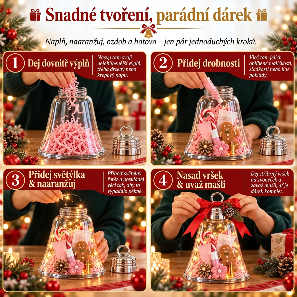 🎁 DIY vánoční dárková krabička se zvonečkem – Proměňte malé dárky v jedno velké překvapení 🎄