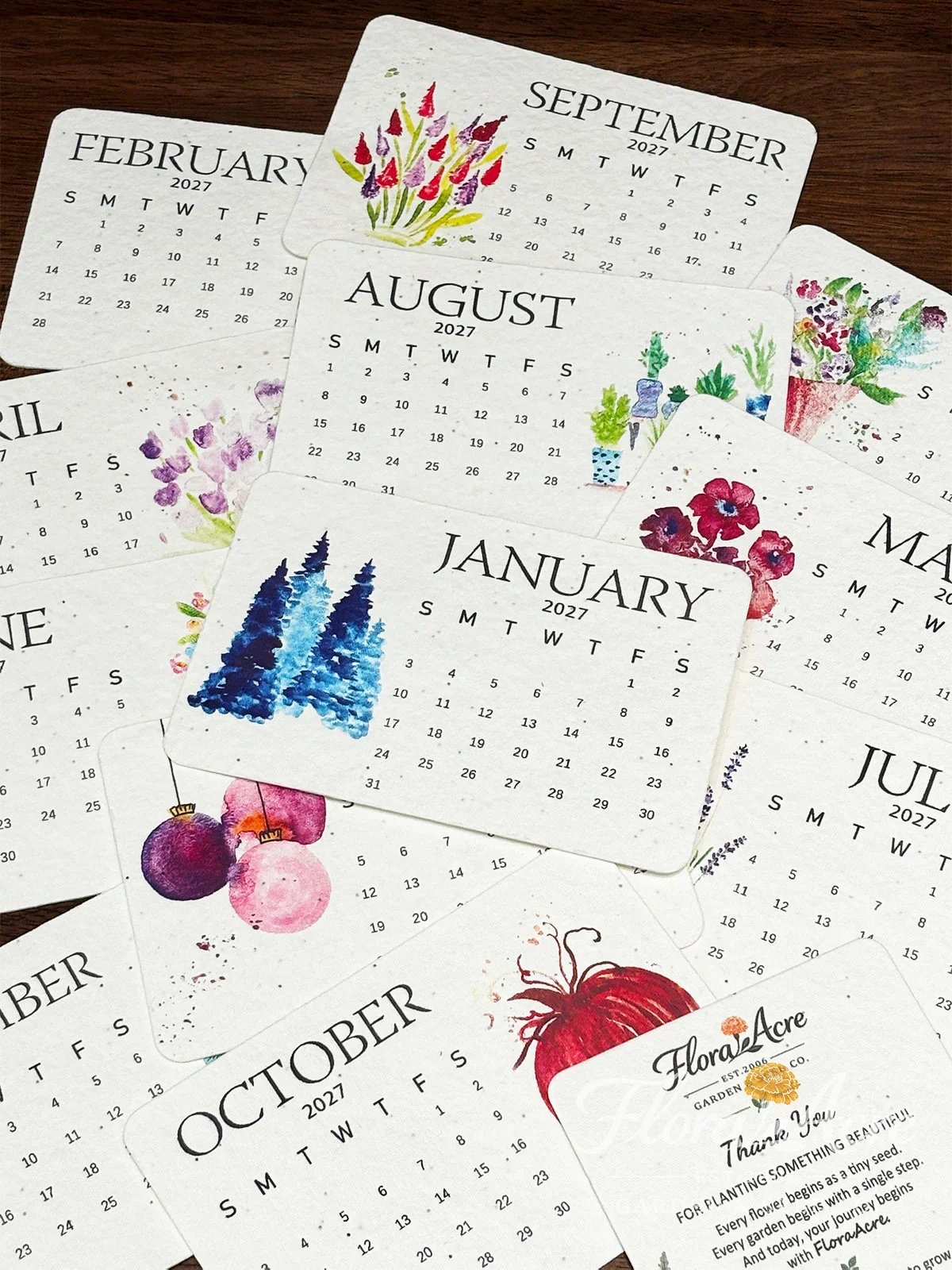 🌱 Kalendář se semínky k zasazení na rok 2027 🍈 – Rok plný krásy, na každé stránce nový život! 🌸🎁