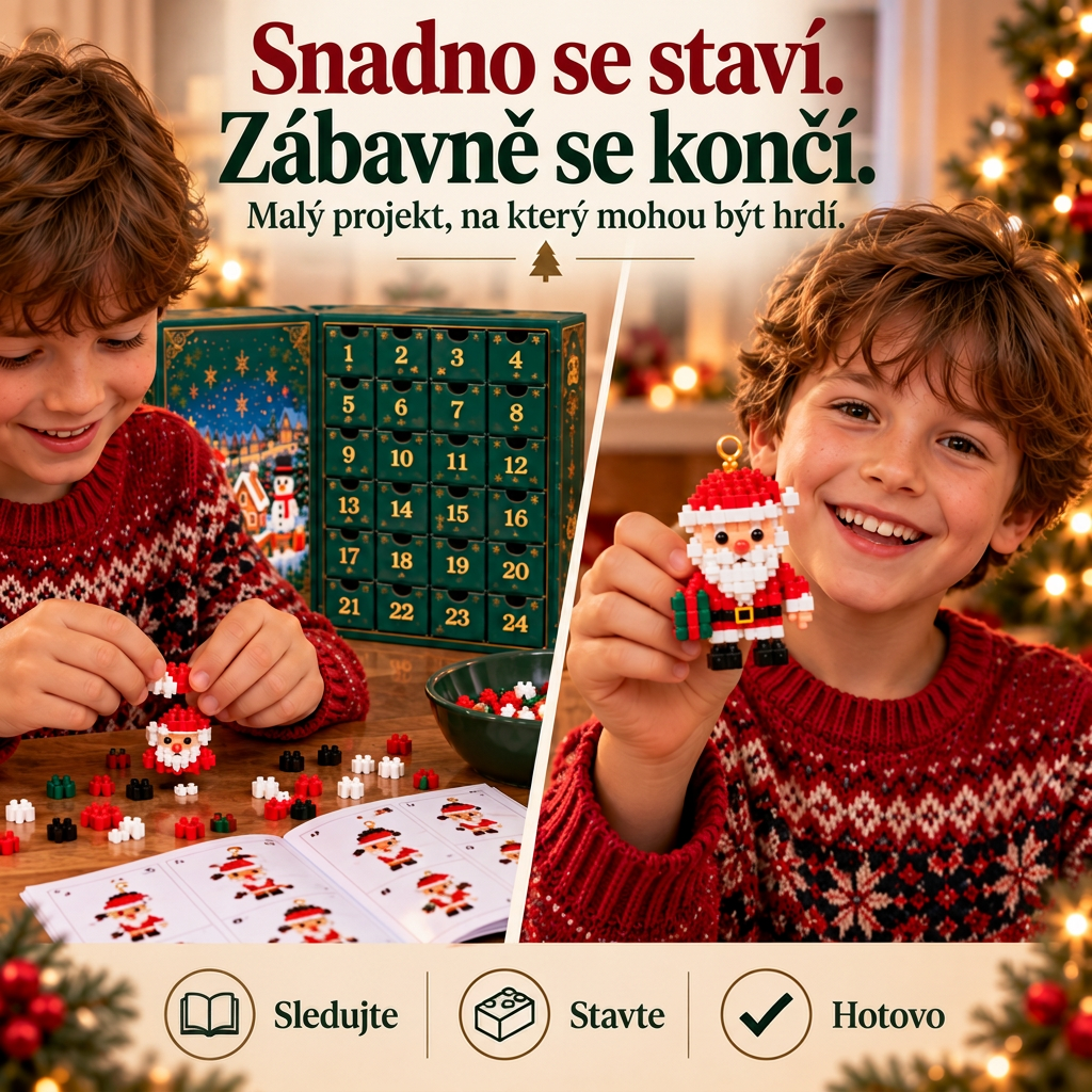 🎅🔥 POSLEDNÍ DEN: 50% SLEVA 🍇 Vánoční stavebnicový adventní kalendář pro celou rodinu! 💎